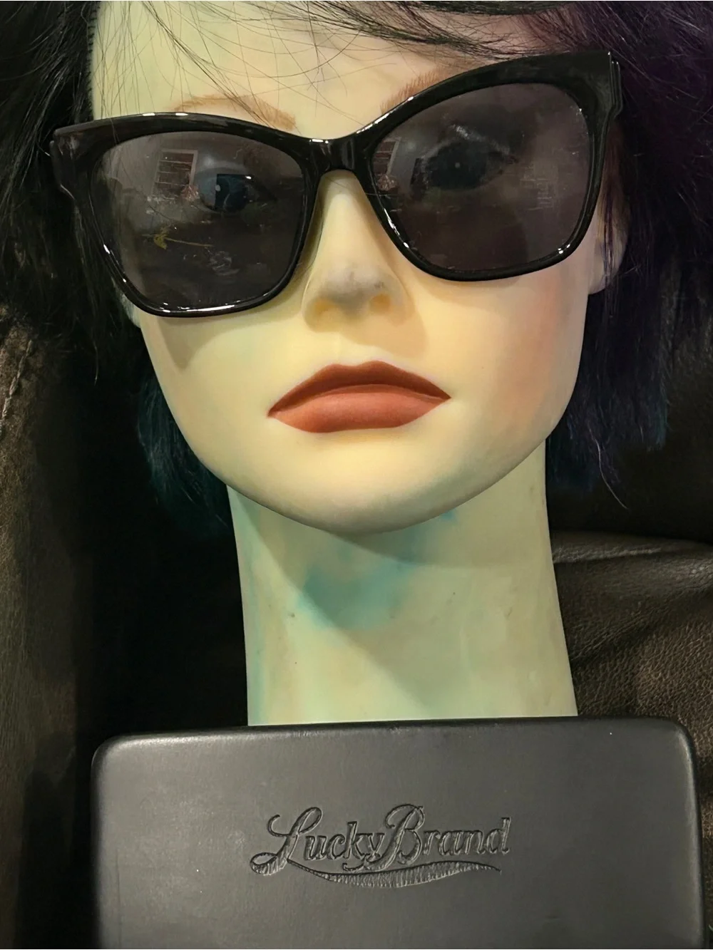 Lucky Brand Black Square Sunglasses with Dark Lenses